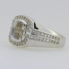 Men's Ring Settings 10K Gold Ring Mounting Cushion CU 8X8mm Moissanite Accent DHJ