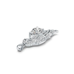 10K Gold Semi Mount Pendant Setting Pear PE 12X8mm Parrot Theme Moissanite Accent DHJ
