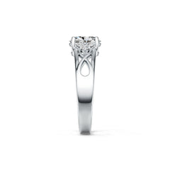 10K Gold Semi Mount Ring Setting Oval OV 8X6mm Infinity Shank Moissanite Accent DHJ