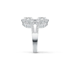 18K Gold Semi Mount Ring Setting Oval OV 7X5mm with White Topaz Diamond Accent DHJ