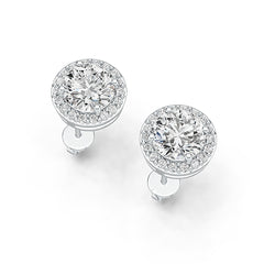 Sterling Silver Semi Mount Earrings Setting Round RD 8x8mm DHJ