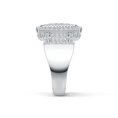 Platinum Semi Mount Ring Setting Round RD 2x2mm Diamond Accent DHJ