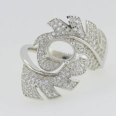10K Gold Semi Mount Ring Setting Oval OV 8X6mm with Moissanite Accent Syzjewelry
