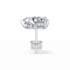 18K Gold Semi Mount Earrings Setting Oval OV 6X4mm Diamond Accent DHJ