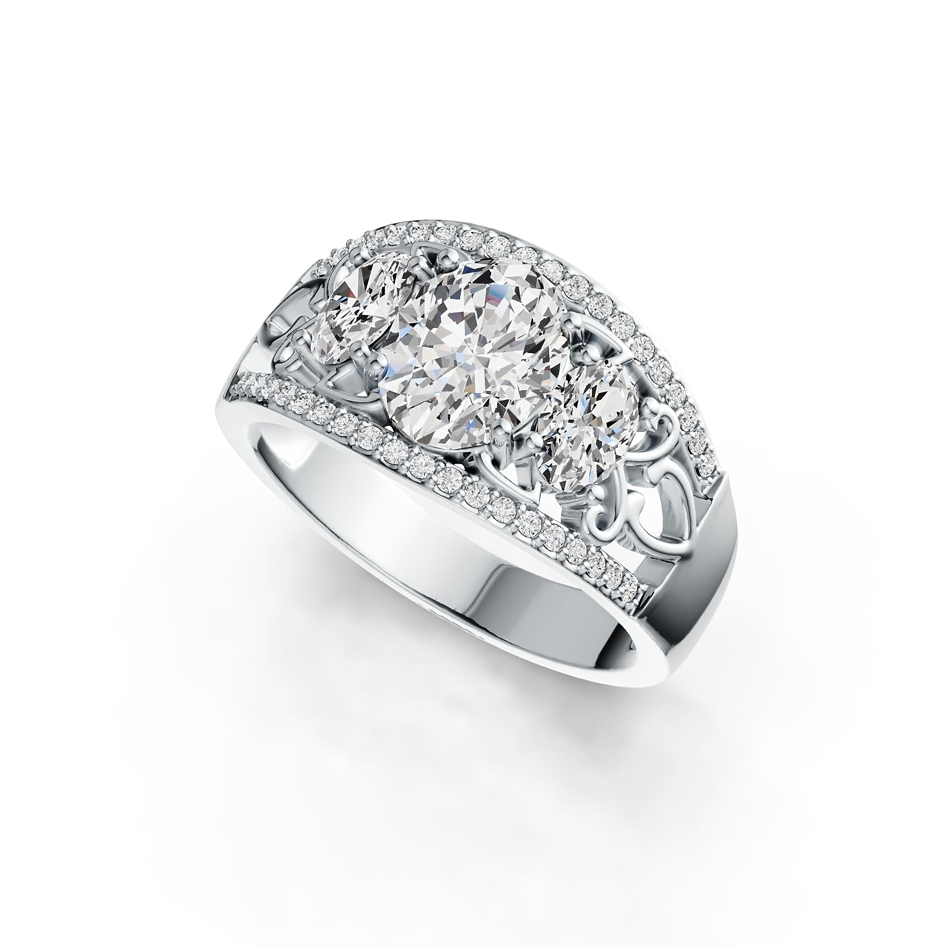 Sterling Silver Semi Mount Ring Setting Oval OV 9X7mm OV 6X4mm DHJ