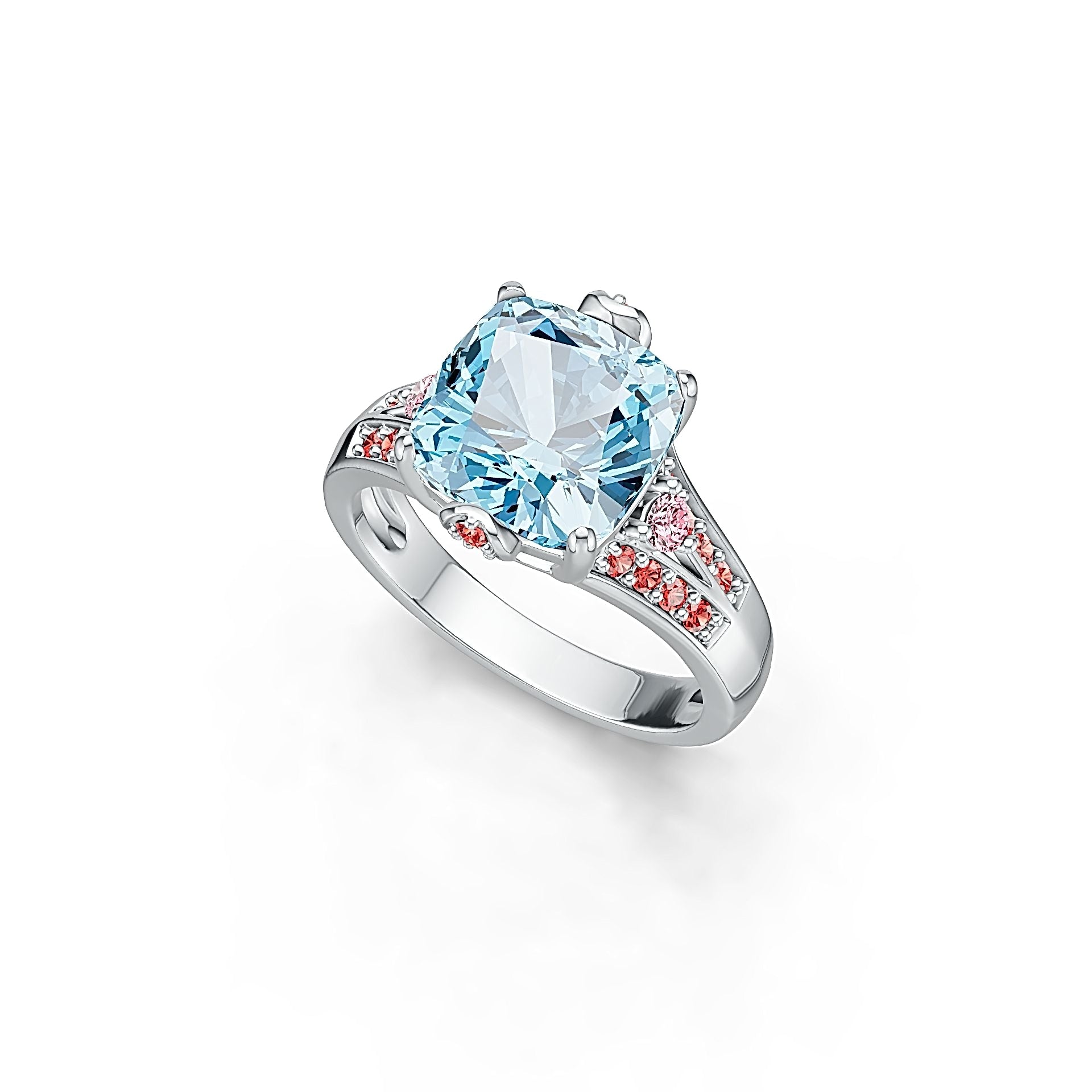 Sterling Silver Semi Mount Ring Setting Cushion CU 10X10MM DHJ