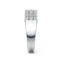 10K Gold Ring with or Moissanite Three-Row Half-Eternity Ring Moissanite Accent DHJ