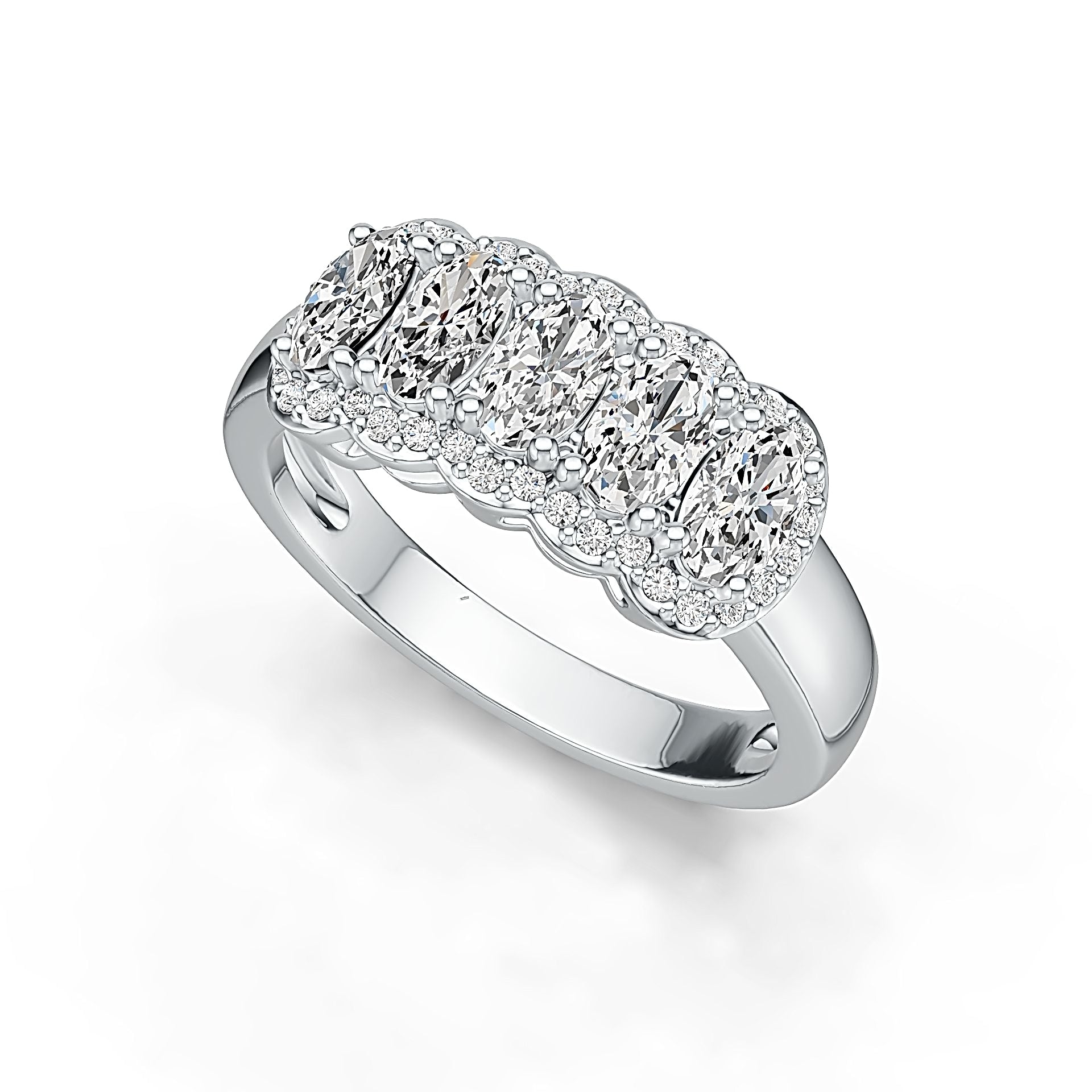 Sterling Silver Semi Mount Ring Setting Oval OV 5X3mm with White Topaz Syzjewelry