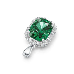 10K Gold Semi Mount Pendant Setting Cushion CU 12X10mm Moissanite Accent DHJ