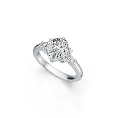 Sterling Silver Semi Mount Ring Setting Oval OV 10X8mm White Topaz M0075DK21205R - Syzjewelry