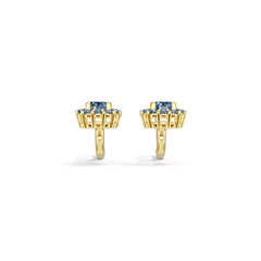 10K 14K Gold or 18K Gold Semi Mount Earrings Setting Round Rd Diamond Accent Syzjewelry