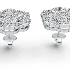 10K Gold Semi Mount Earrings Setting Pear PE 4X3mm Moissanite Accent DHJ