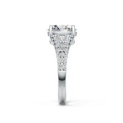 10K Gold Semi Mount Ring Setting Oval OV 9x7mm Moissanite Accent DHJ