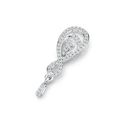 Platinum Semi Mount Pendant Setting Pear PE 5X3mm with White Topaz Diamond Accent DHJ