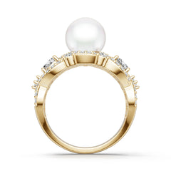 18K Gold Semi Mount Ring Setting Round Ro 9x9mm Diamond Accent Syz Jewelry