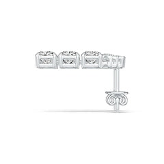 18K Gold Semi Mount Earrings Setting Cushion CU 5X5mm Diamond Accent DHJ