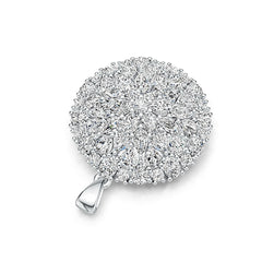 Platinum Semi Mount Pendant Setting Pear PE 5X3mm Diamond Accent DHJ