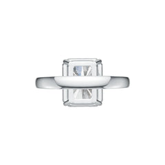 Platinum Semi Mount Ring Setting Emerald OCT 12X10mm Diamond Accent DHJ
