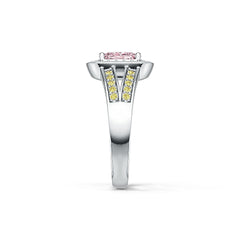 Platinum Semi Mount Ring Setting Cushion CU 7x5mm Halo Split Shank Diamond Accent Syzjewelry