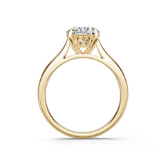 18K Gold Semi Mount Ring Setting Round Ro 8x8mm Diamond Accent Syz Jewelry