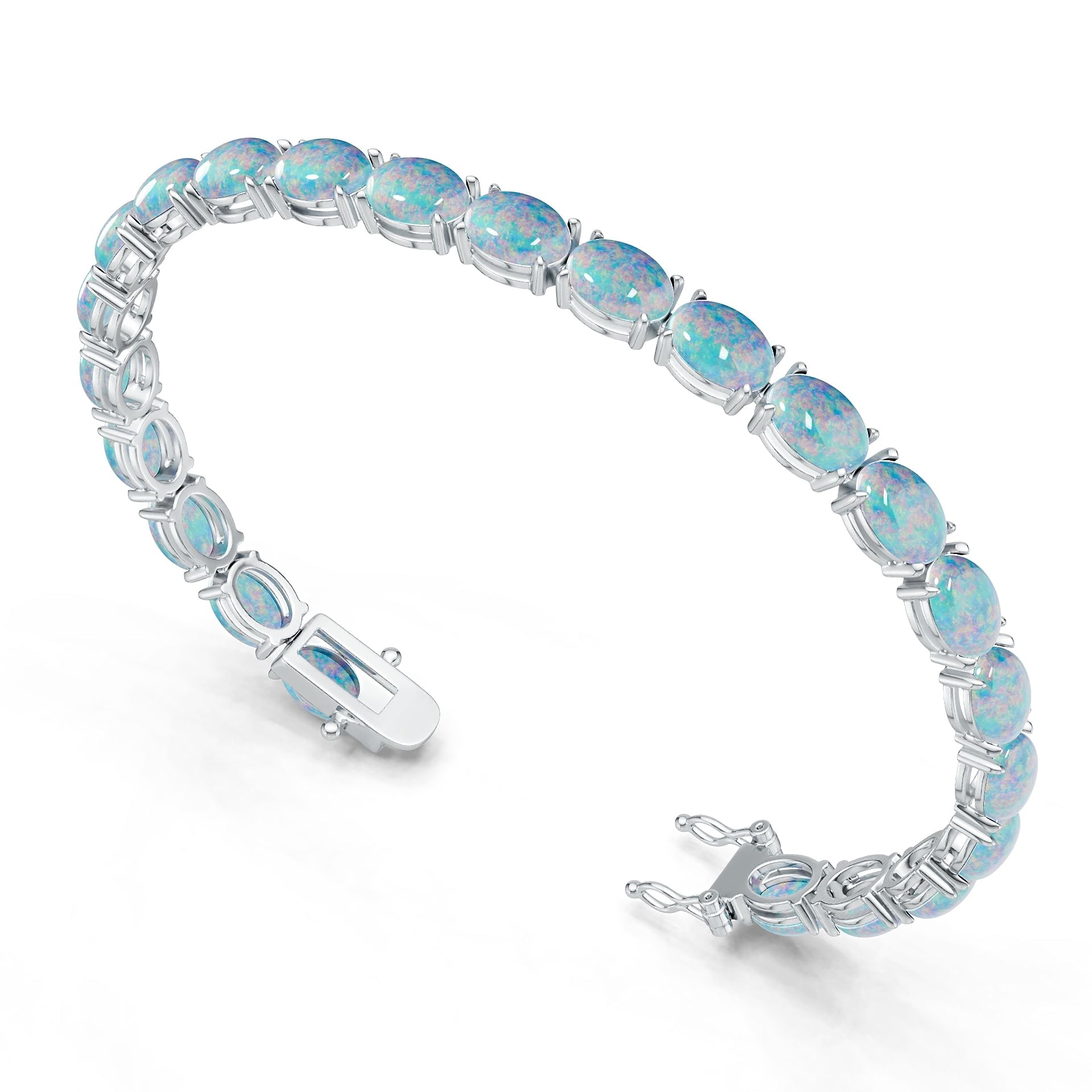 Sterling Silver Semi Mount Bracelet Setting Oval Ov Opal Accent Syz Jewelry