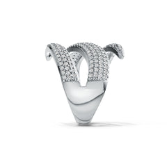 Platinum Cocktail Ring Wrap-Style with or Mossanite Diamond Accent DHJ