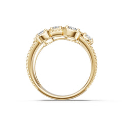 14K Gold Semi Mount Ring Setting Round Ro 4x4mm Diamond Accent Syz Jewelry