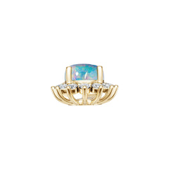 14K Gold Semi Mount Pendant Setting Round Ro 9x7mm Diamond Accent Syz Jewelry