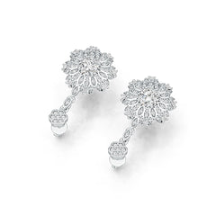 18K Gold Semi Mount Earrings Setting Round RD 6x6mm Diamond Accent DHJ