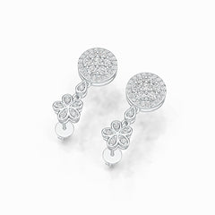 18K Gold Semi Mount Earrings Setting Round RD 2.5mm Diamond Accent DHJ