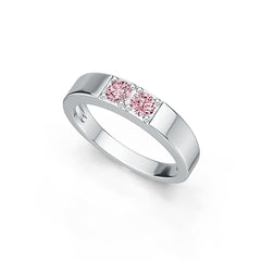 Men's Sterling Silver Semi Mount Ring Setting Round RD 4x4mm Two Stone Ring Toi et Moi DHJ