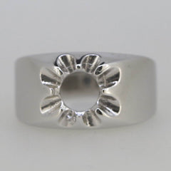 Men's 18K Gold Semi Mount Ring Setting Round RD 7x7mm Ring Solid Syzjewelry