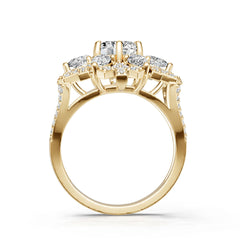 18K Gold Semi Mount Ring Setting Round Ro 4x3mm Syz Jewelry