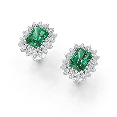 Sterling Silver Semi Mount Earrings Setting Emerald OCT 7X5mm Syzjewelry