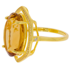 14K Gold Semi Mount Ring Setting Oval OV 20X15mm Halo Cocktail Diamond Accent Syzjewelry