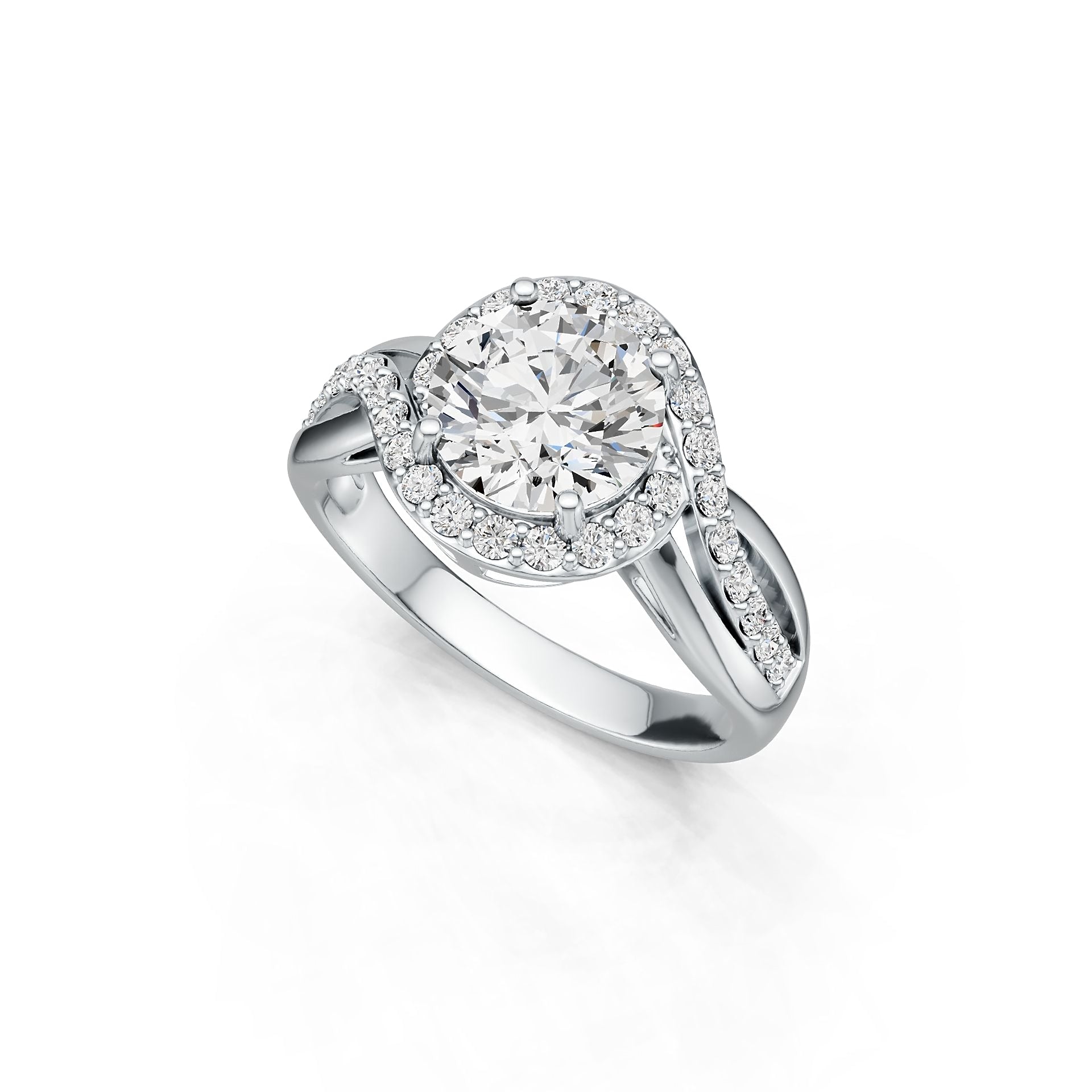 Sterling Silver Semi Mount Ring Setting Round RD 8x8mm DHJ