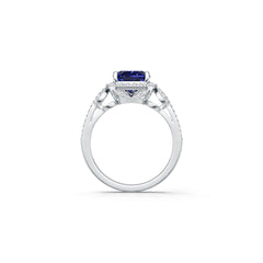 10K 14K Gold or Platinum Semi Mount Ring Setting Cushion Cu 10x8mm Diamond Accent Syzjewelry