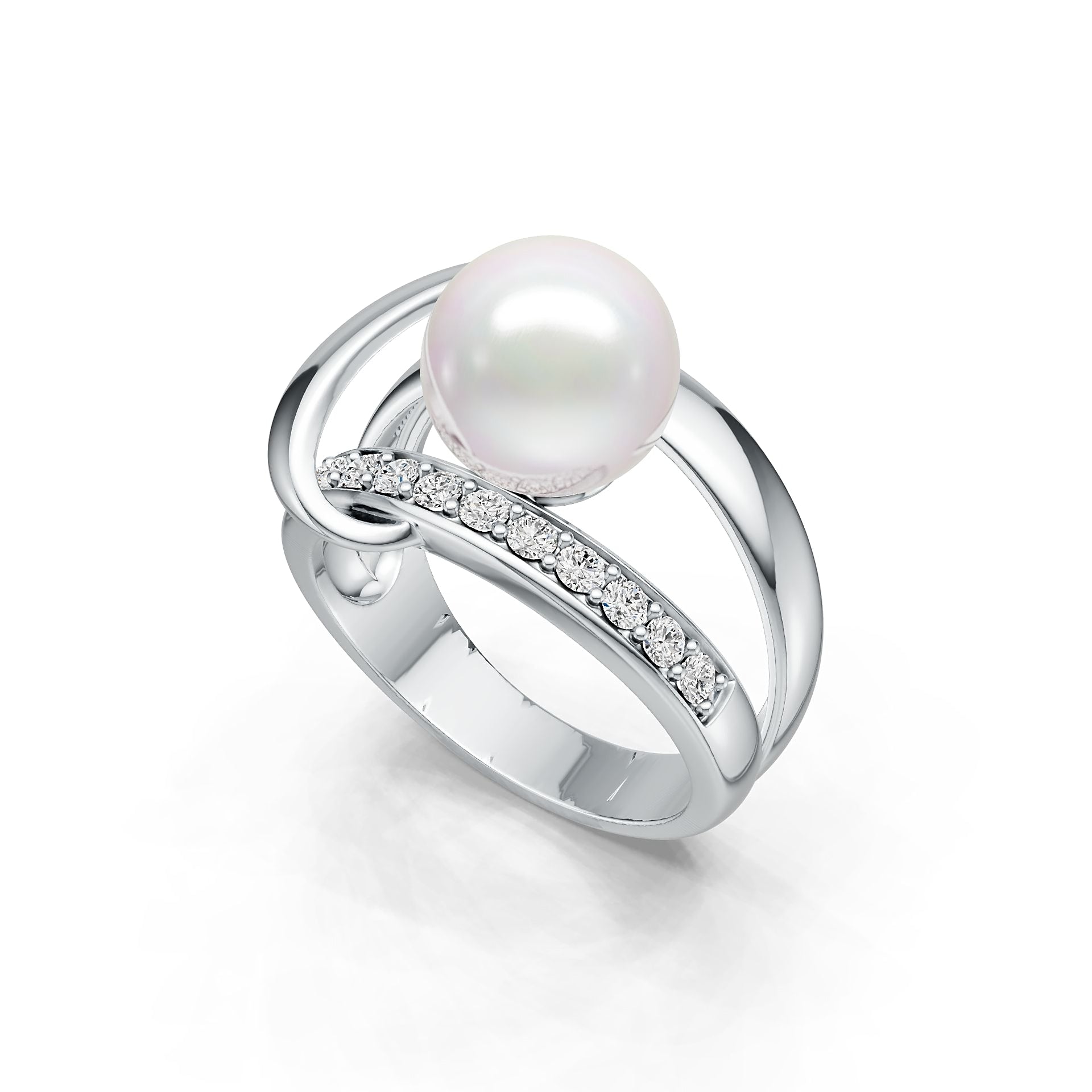 Sterling Silver Semi Mount Ring Setting Round RD 9.5mm DHJ