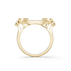 18K Gold Semi Mount Ring Setting Round Ro 18x18mm Syz Jewelry