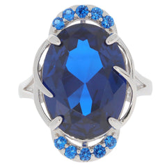 Platinum Semi Mount Ring Setting Oval OV 18x13mm Accent Diamond Accent Syzjewelry