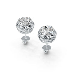 Sterling Silver Semi Mount Earrings Setting Round RD 6x6mm DHJ