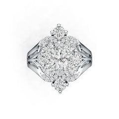 10K Gold Semi Mount Ring Setting Round RD 6x6mm RD 3.5mm Moissanite Accent DHJ