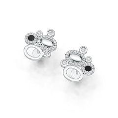 10K Gold Semi Mount Earrings Setting Round RD 2X2mm with Moissanite Accent DHJ