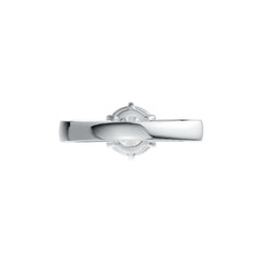 Platinum Semi Mount Ring Setting Round RD 8x8mm with Diamond Accent DHJ