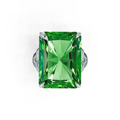 14K Gold Semi Mount Ring Setting Emerald OCT 20X15mm Cocktail Ring Art Nouveau DHJ