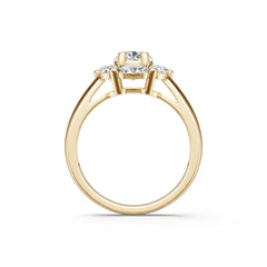 14K Gold Semi Mount Ring Setting Oval Ov 5x6mm Diamond Accent Syz Jewelry
