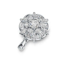 Platinum Semi Mount Pendant Setting Round RD 6x6mm with Diamond Accent DHJ