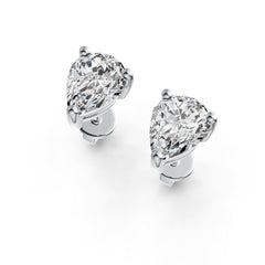 Platinum Semi Mount Earrings Setting Pear PE 8X6mm Stud DHJ