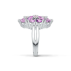 14K Gold Semi Mount Ring Setting Trillion TRI 4X4mm Cocktail Ring Diamond Accent DHJ