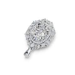10K Gold Semi Mount Pendant Setting Oval OV 14X10mm Moissanite Accent DHJ